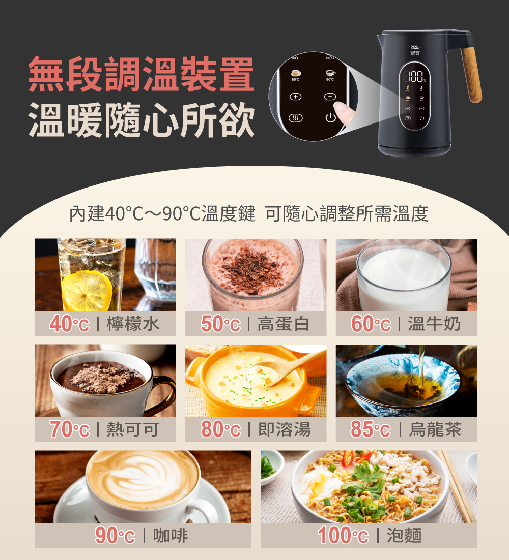 内建4090温度键 可随心调整所需温度