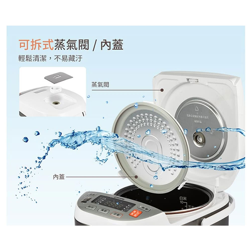 可拆式蒸气阀 内盖 轻松清洁,不易藏污 内盖. 蒸气 白米 