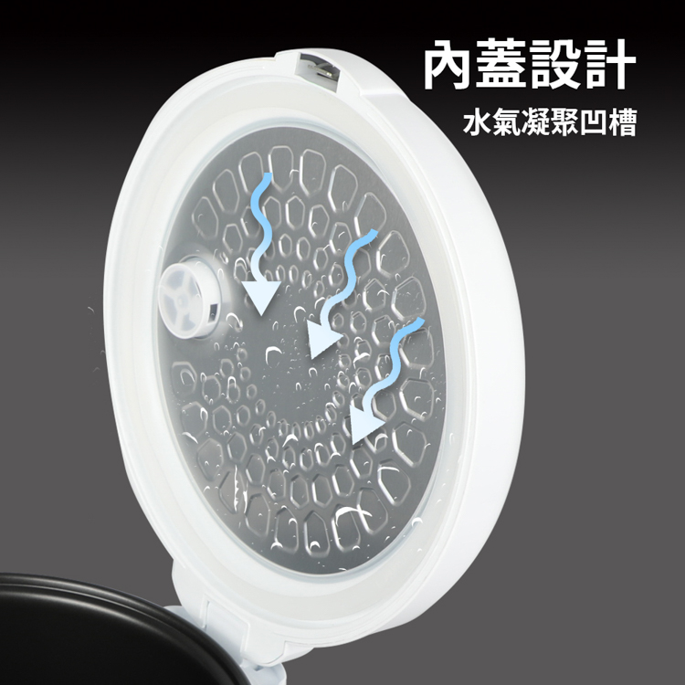 内盖设计 水气凝聚凹槽 