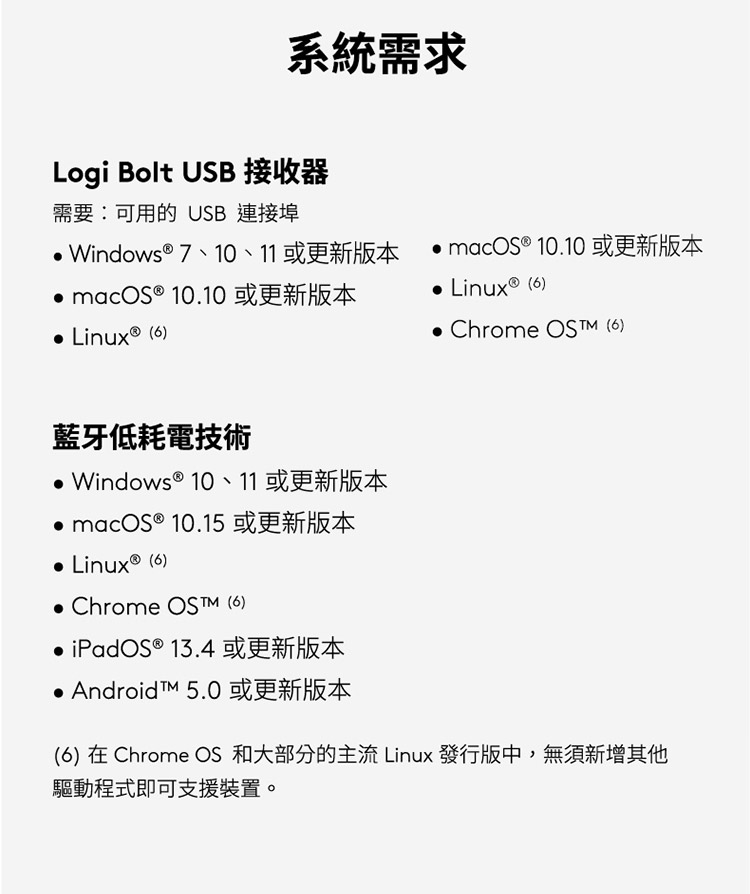 6在Chrome OS 和大部分的主流 Linux 发行版中,无须新增其他