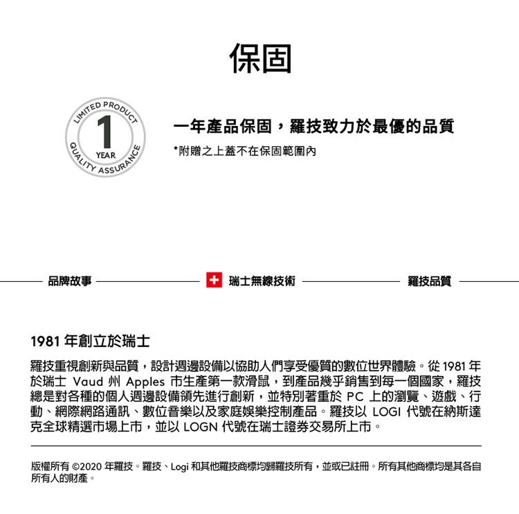 版权所有 2020 年罗技 罗技、Logi 和其他罗技商标均归罗技所有,并或已注册。所有其他商标均是其各自