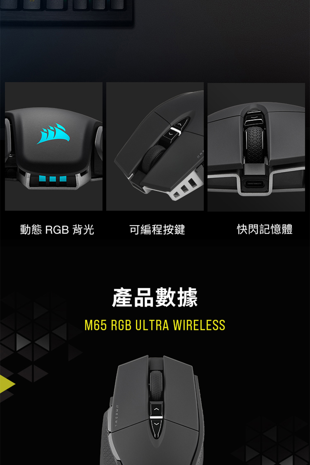 动态 RGB 背光 可编程按键 产品数据 快闪记忆体 