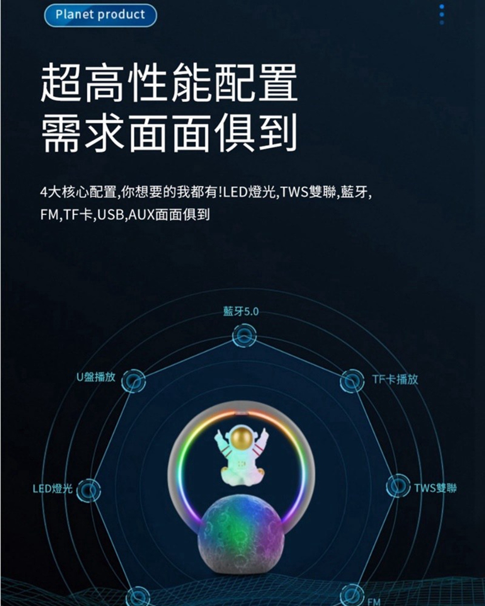 4大核心配置,你想要的我都有LED灯光,TWS双联,蓝牙,