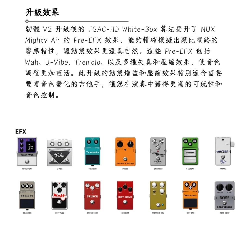 韧体 V2 升级后的 TSACHD WhiteBox 算法提升了 NUX