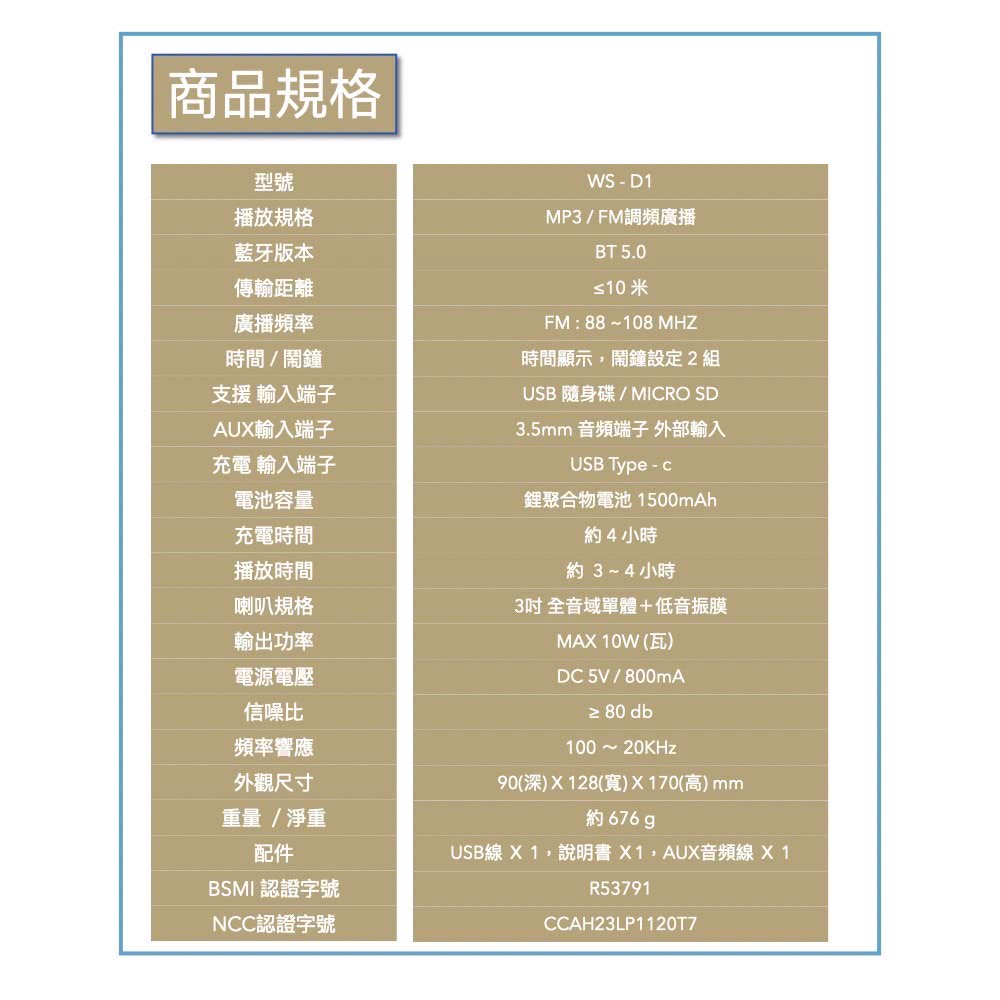 USB线 X 1,说明书 X1, AUX音频线 X1