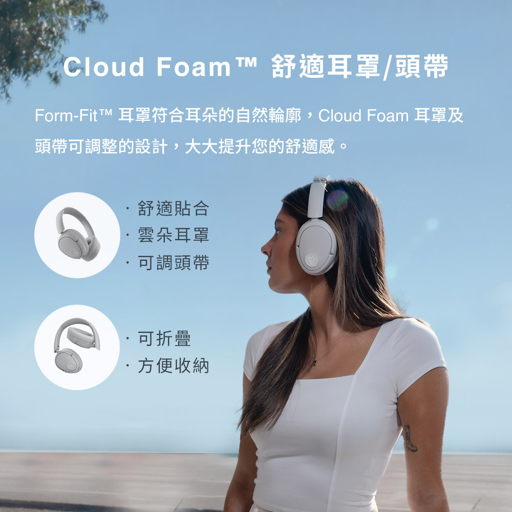 FormFitt 耳罩符合耳朵的自然轮廓,Cloud Foam 耳罩及