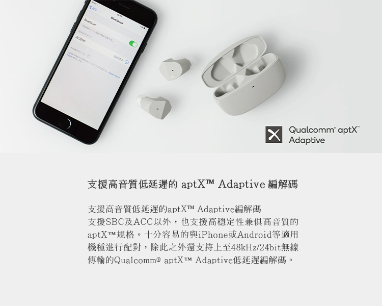 传输的Qualcomme aptX Adaptive低延迟编解码。